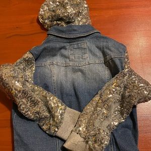 Justice sequin jean jacket